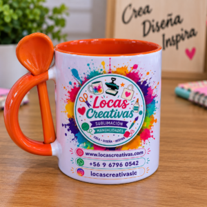 Taza subliminada con cuchara
